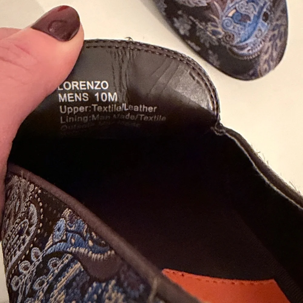 Tallia Men's Lorenzo bit paisley Loafers size 10 black dress shoes
